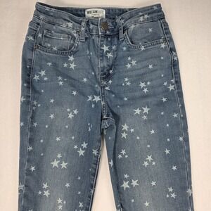 William Rast Size 25 Sculpted High Rise Skinny Blue Jeans Twilight Star Print